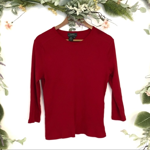 Lauren Ralph Lauren Sweaters - Lauren Ralph Lauren Red scoop neck long sleeve XL